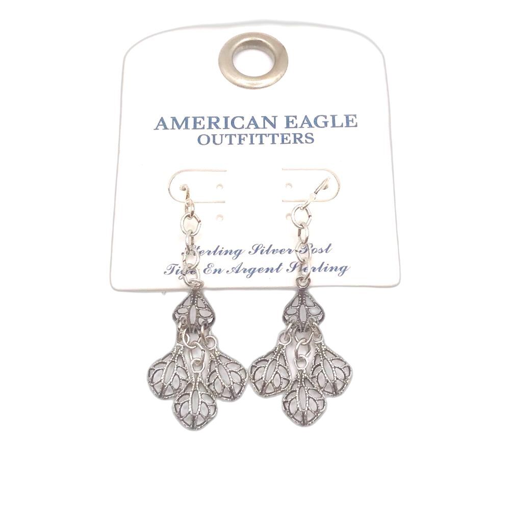 American Eagle Outfitters Sterling Silver Filagree Dangle Earrings